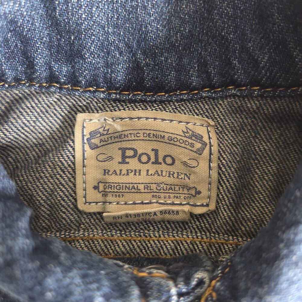 NWT Polo Ralph Lauren Baby Denim Jacket 9M Inwood Trucker Jean Flag Patch - Picture 9 of 13